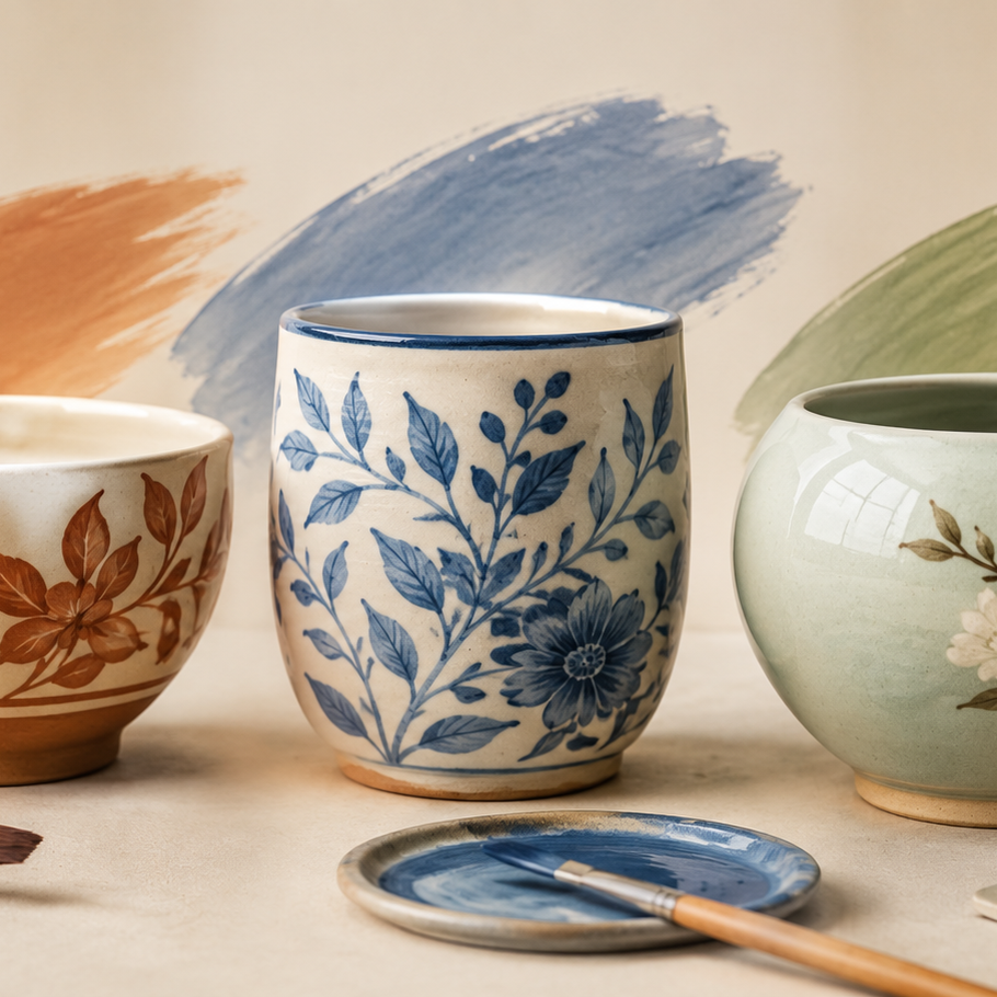 เทคนิคตกแต่งเซรามิก Underglaze, In-glaze, On-glaze ต่างกันอย่างไร?