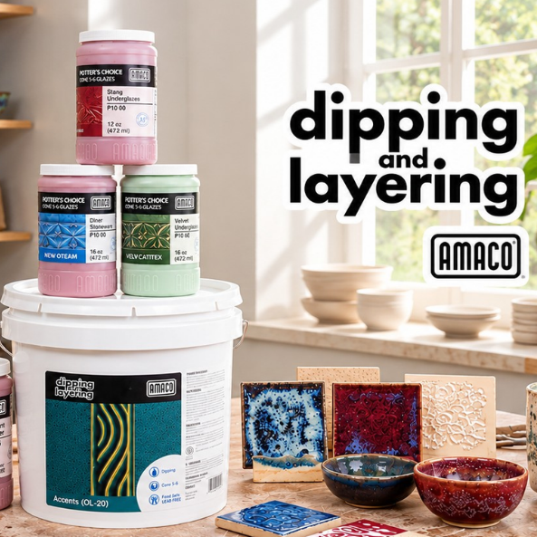 ทำไมสตูดิโอเซรามิกต้องเลือก AMACO Dipping & Layering? เคลือบผงสุดคุ้มสายผลิต