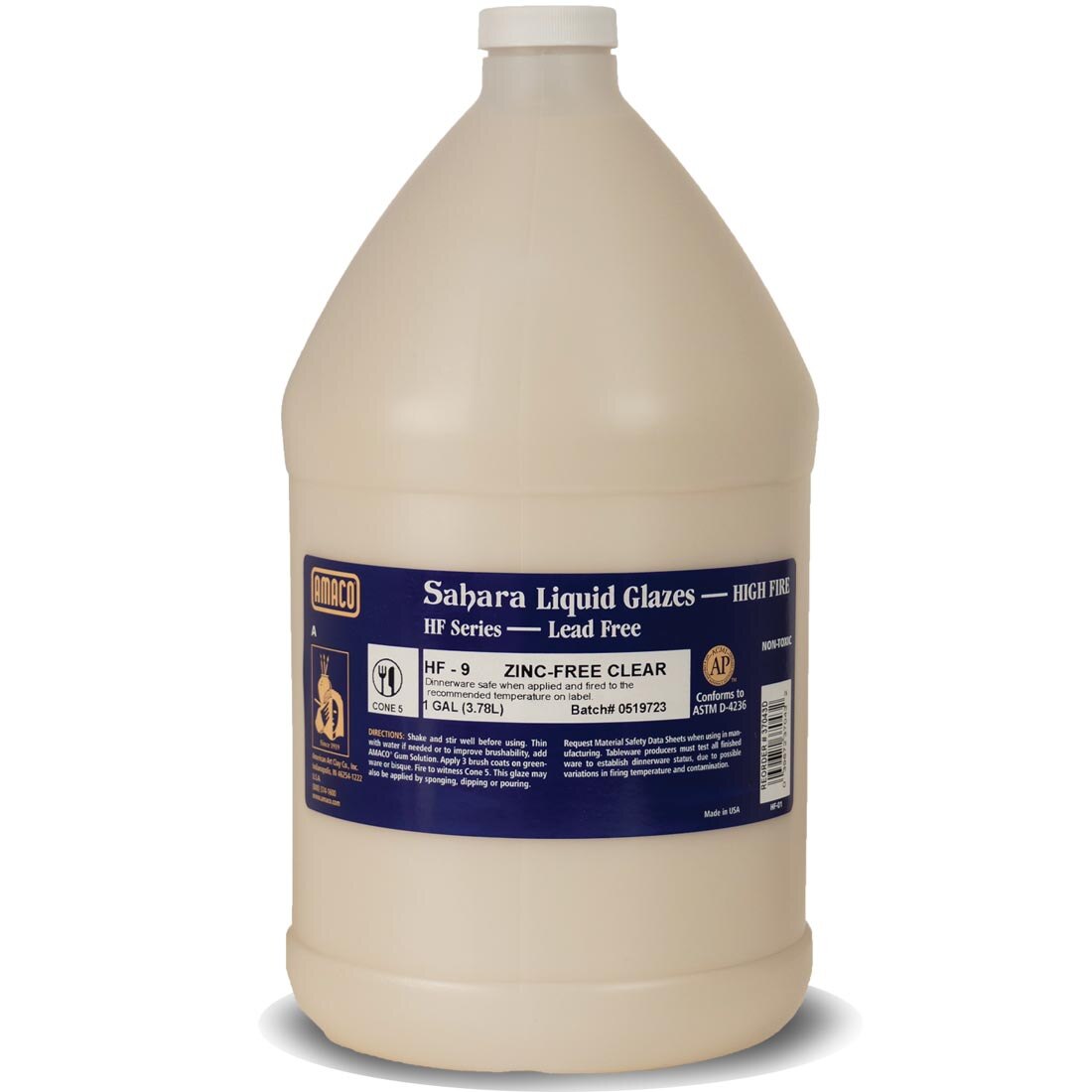 Amaco High Fire Glaze HF-9  Gallon Gal Zinc-Free Clear