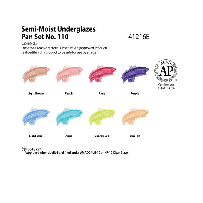 AMACO Semi-Moist Underglaze Set #110 (SMUGs)