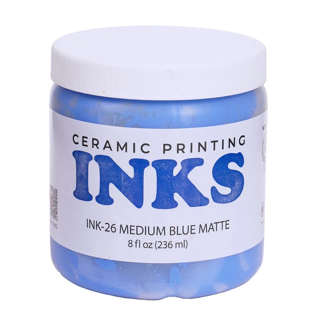 AMACO INK-26 Medium Blue Matte Ink หมึกสำหรับงานเซรามิก (8 oz.)