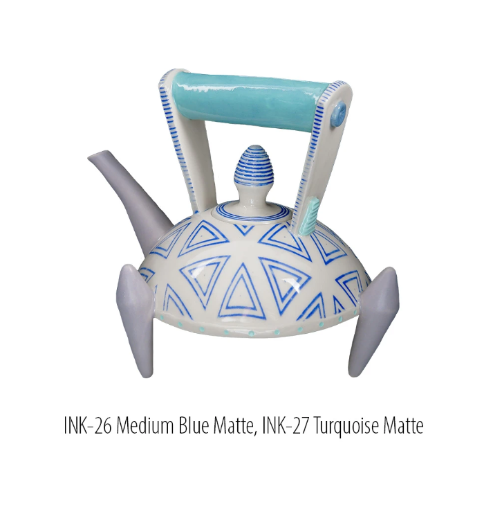 AMACO INK-26 Medium Blue Matte Ink หมึกสำหรับงานเซรามิก (8 oz.)