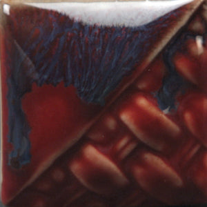 น้ำเคลือบ Mayco "Stoneware Flux" SW402 Dark Flux (over SW119 Cinnabar)