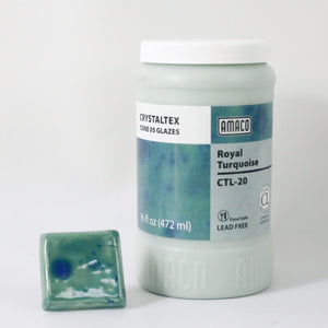 น้ำเคลือบ Crystaltex Amaco สี CTL-20 Royal turquoise