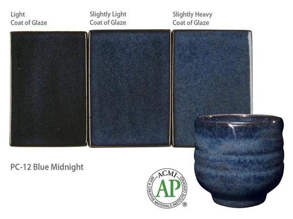 น้ำเคลือบ Amaco Potter's choice สี PC-12 Blue Midnight