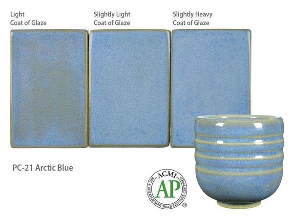 น้ำเคลือบ Amaco Potter's choice สี PC-21 Arctic Blue