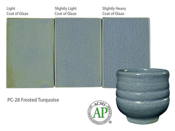 น้ำเคลือบ Amaco Potter's choice สี PC-28 Frosted Turquoise