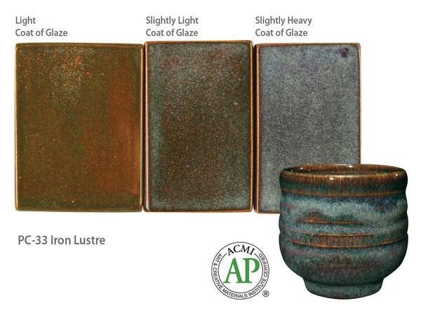 น้ำเคลือบ Potter's choice Amaco สี PC-33 Iron Lustre
