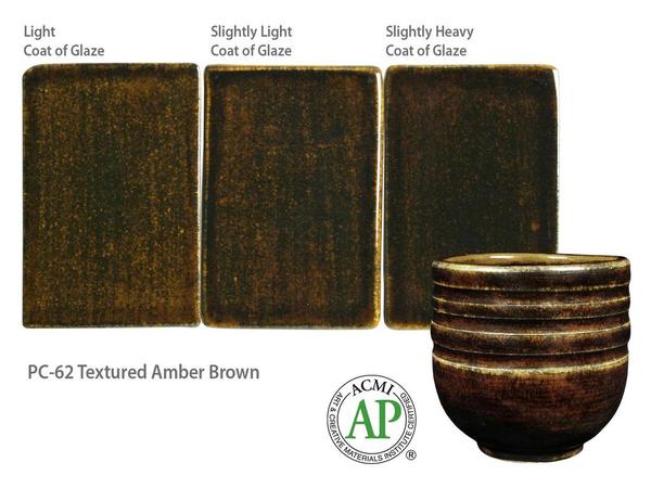น้ำเคลือบ Amaco Potter's choice สี PC-62 Textured Amber Brown