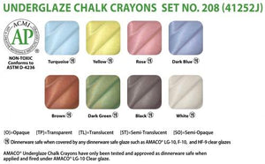 AMC-41252 Amaco Underglaze Chalk Crayon Set #208 ชุดสีชอล์คใต้เคลือบ